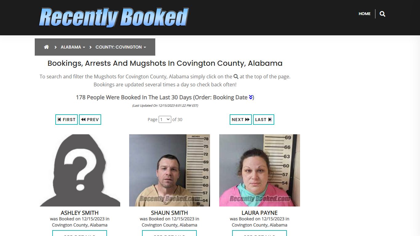 Bookings, Arrests and Mugshots in Covington County, Alabama